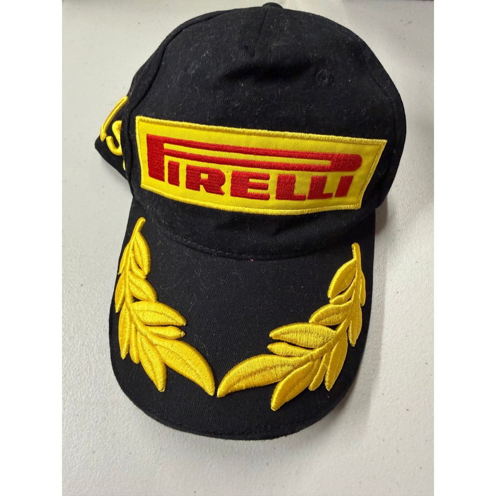 Pirelli P Zero Formula 1 Podium Cap Black Yellow 1st Place Racing Hat Adjustable